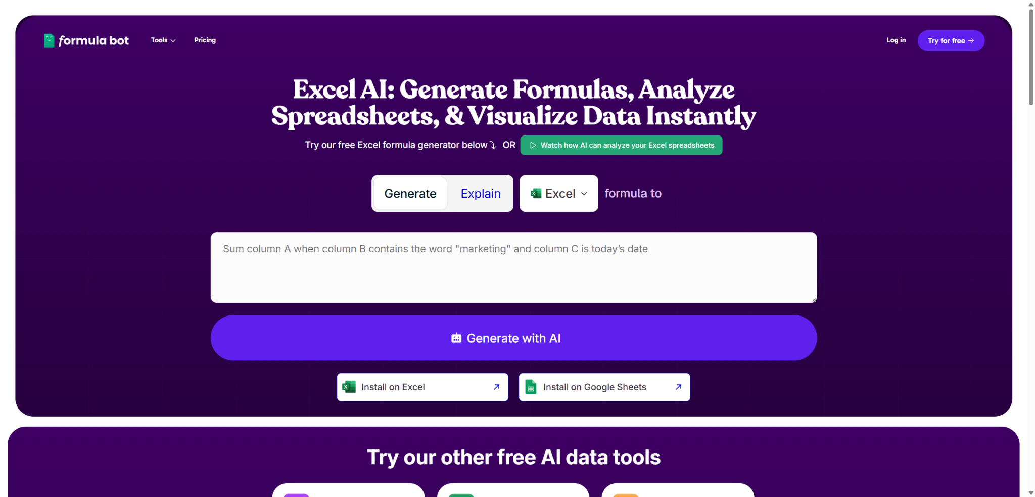 FormulaBot:AI驱动的Excel自动化工具